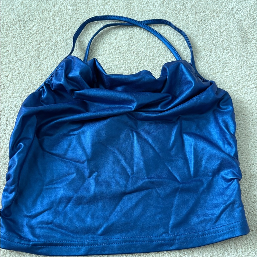 SHEIN Blue Satin Top